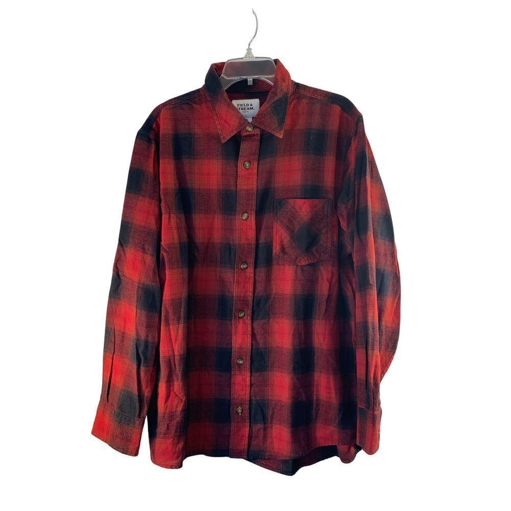 FIELD & STREAM Men’s Plaid Casual Button Down Flannel Shirt / Size: Large